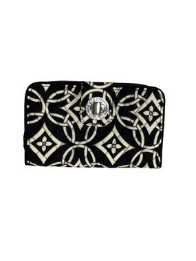 Vera Bradley Black & White Geometric Concerto Turnlock Wallet NEW Zip Around